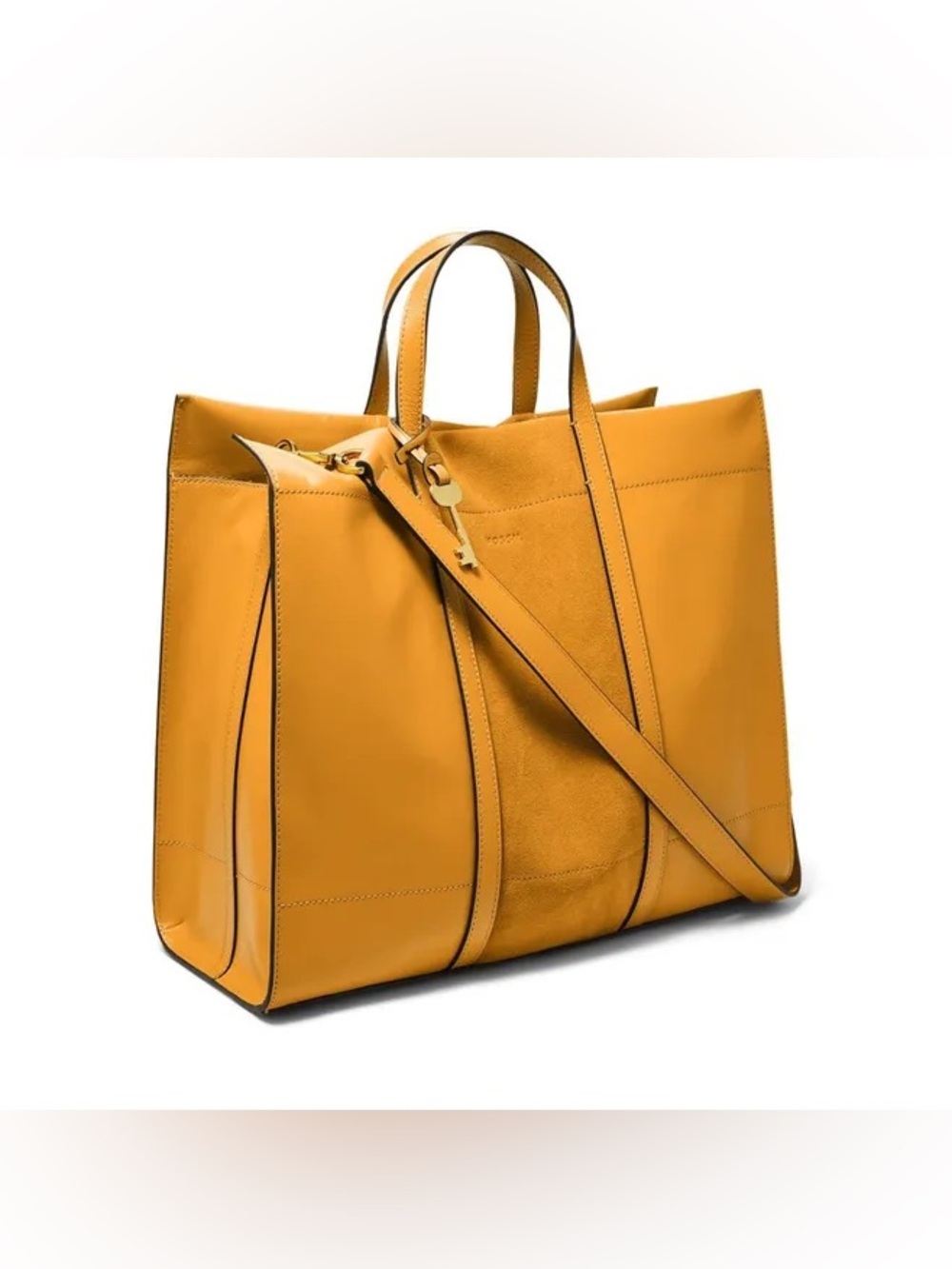 Fossil Carmen Large Tote Mustard Gold - Picture 4 of 8